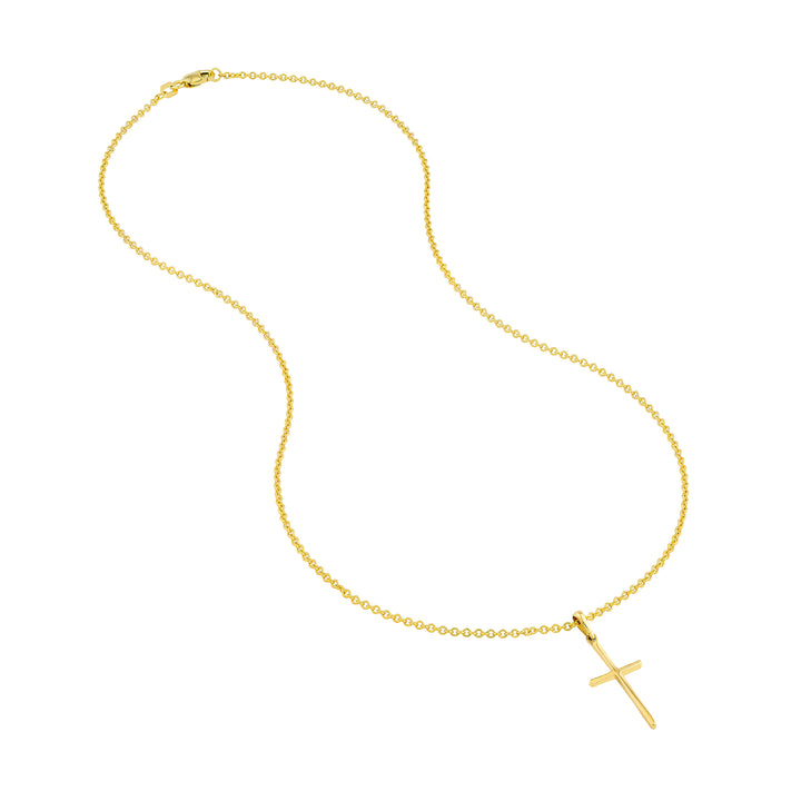 Polished Cross Pendant with Rounded Edges