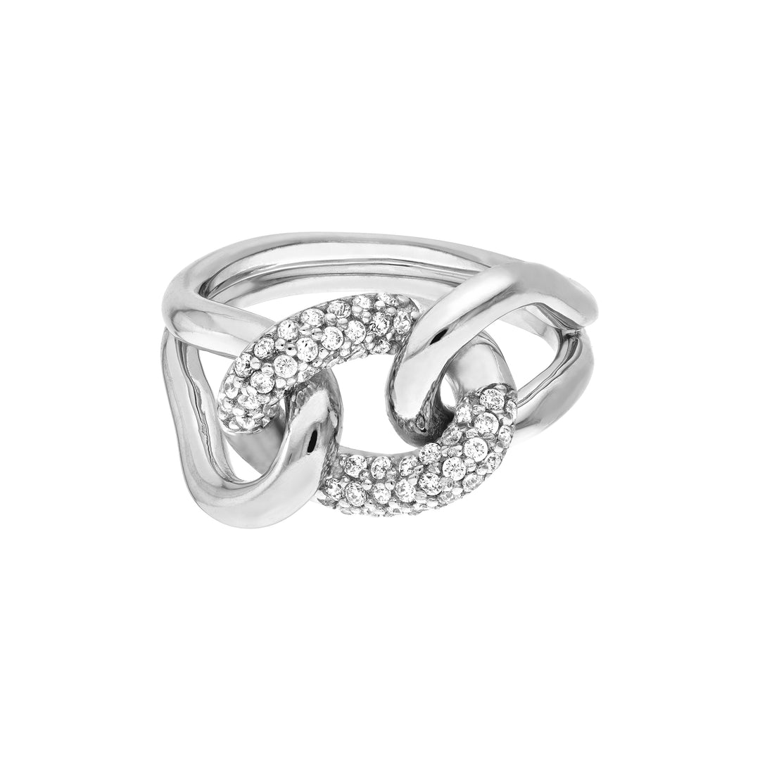 CZ Small Curb Link Ring