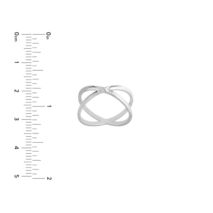 Sterling Silver Polished X Ring