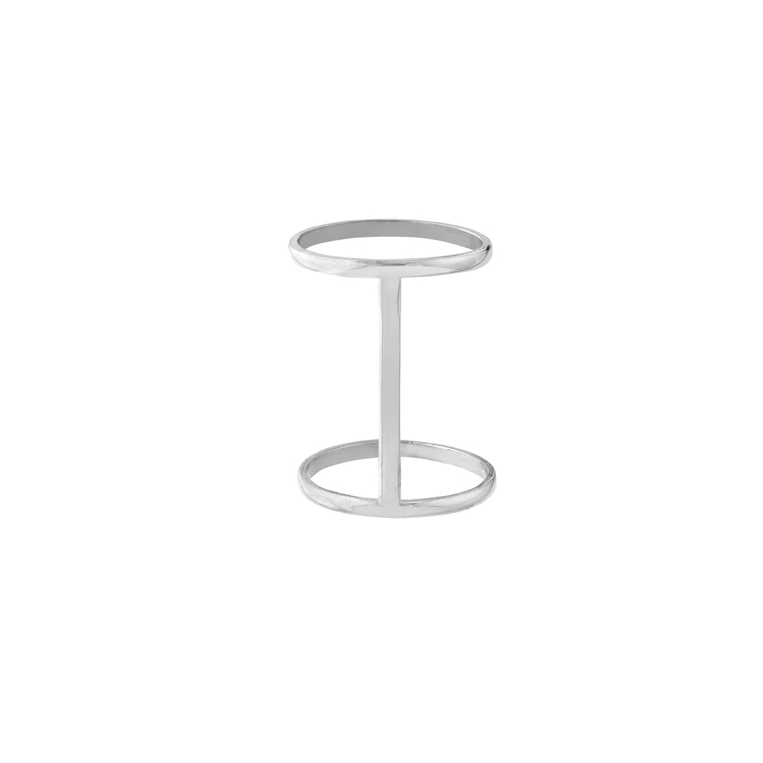 Sterling Silver Connected Double Band Ring