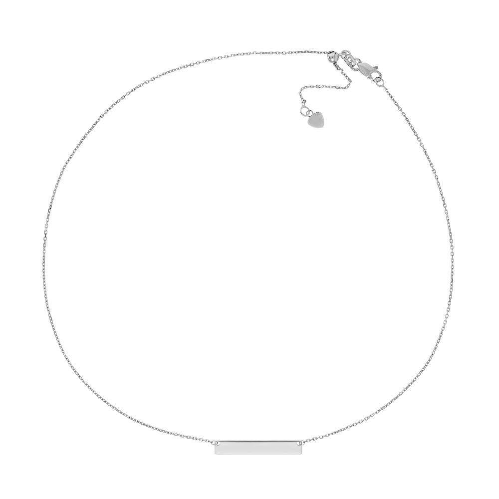 Sterling Silver Engravable Mini Bar Adjustable Choker