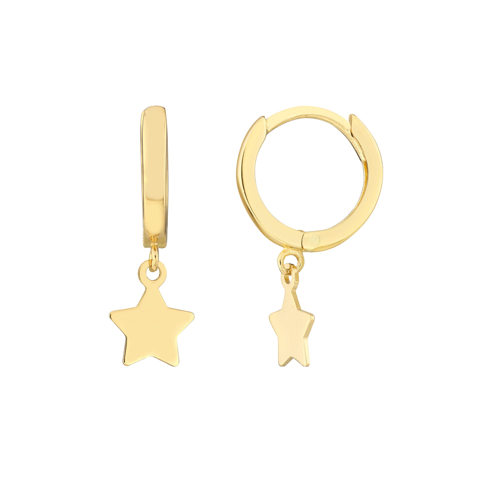 Mini Huggie Hoop Earrings with Star Drop