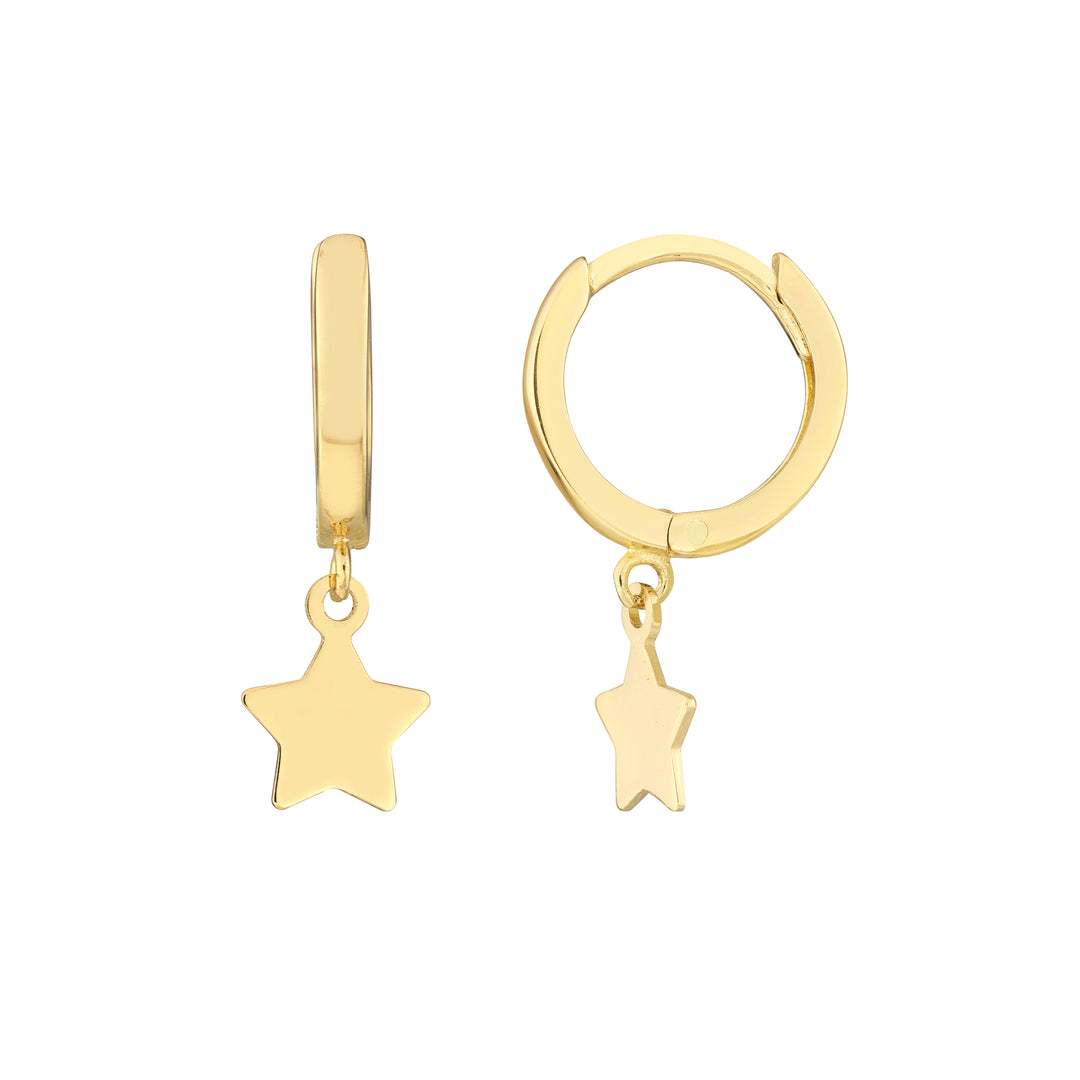Mini Huggie Hoop Earrings with Star Drop
