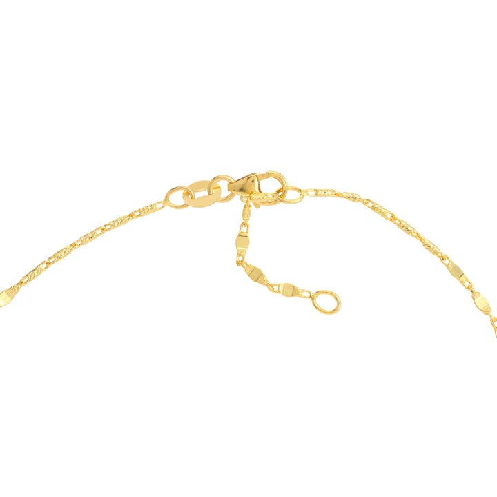 Flat Diamond-Cut Stations Adjustable Anklet