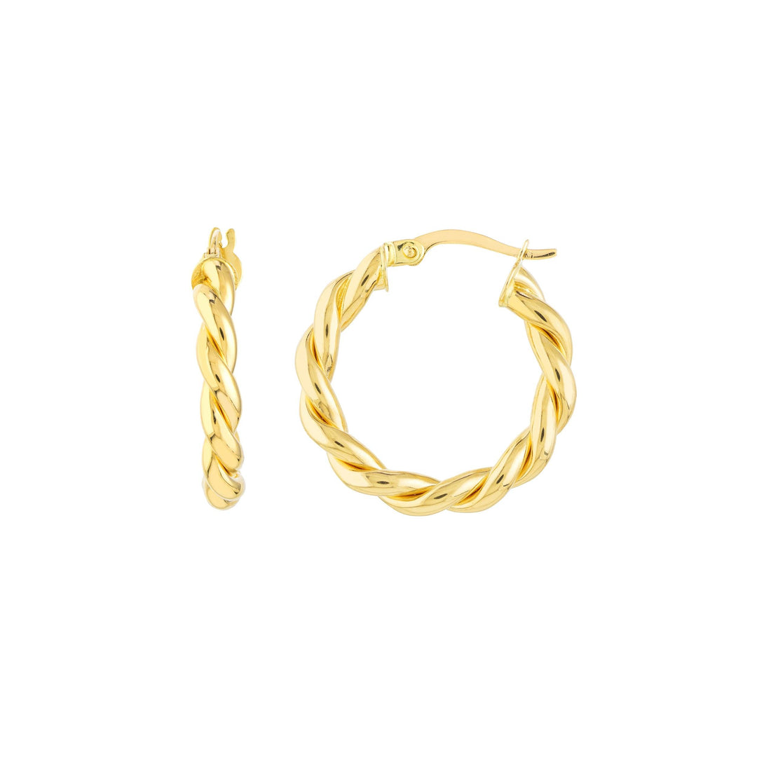 2 X 15mm Braided Hoop Earrings