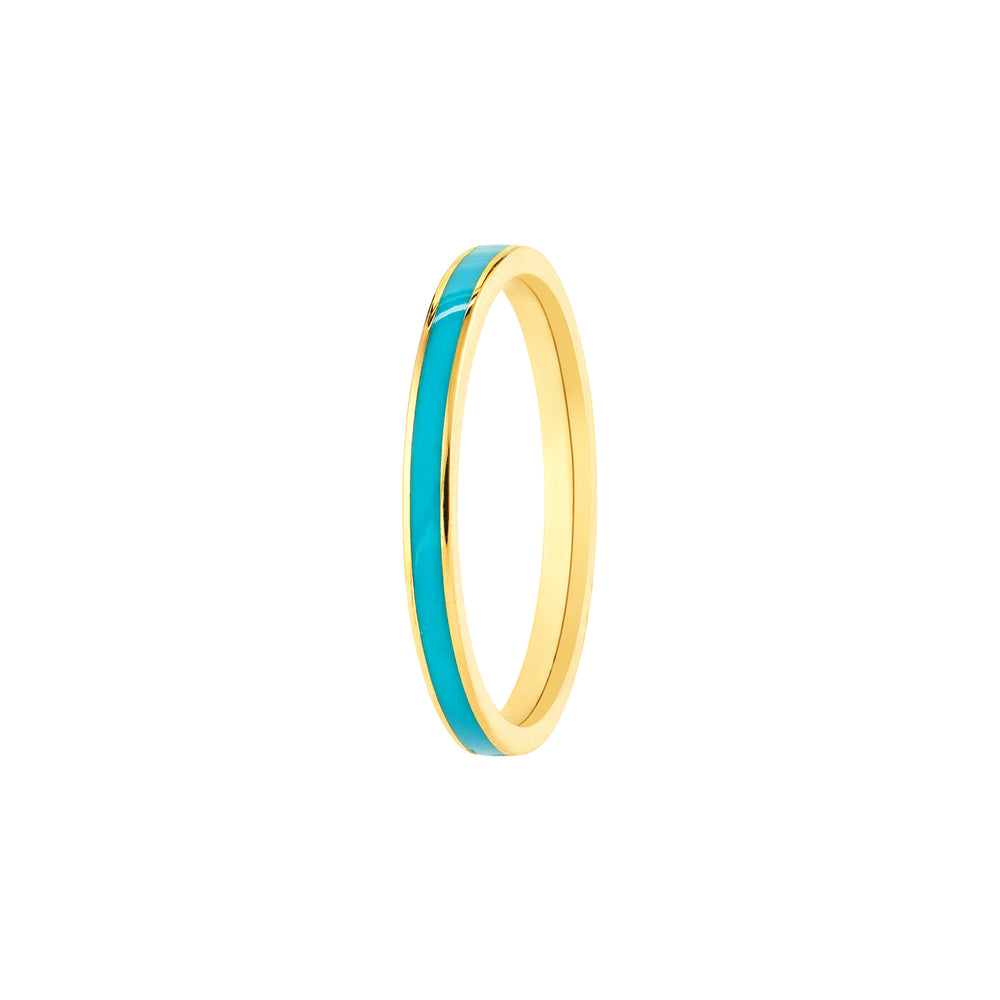 Turquoise Enamel Band Ring