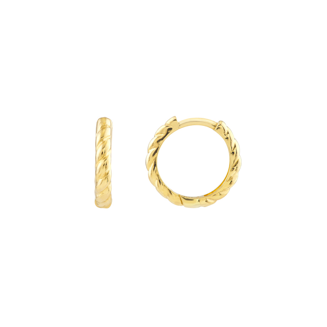 Small Ribbed Polished Hoops