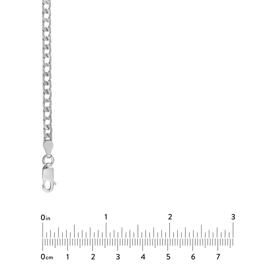 Sterling Silver 3.45mm Square Curb Chain with Lobster Lock