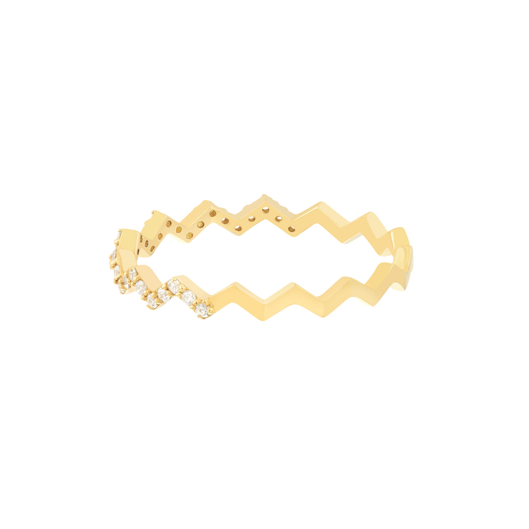 Diamond Polished Zig Zag Ring