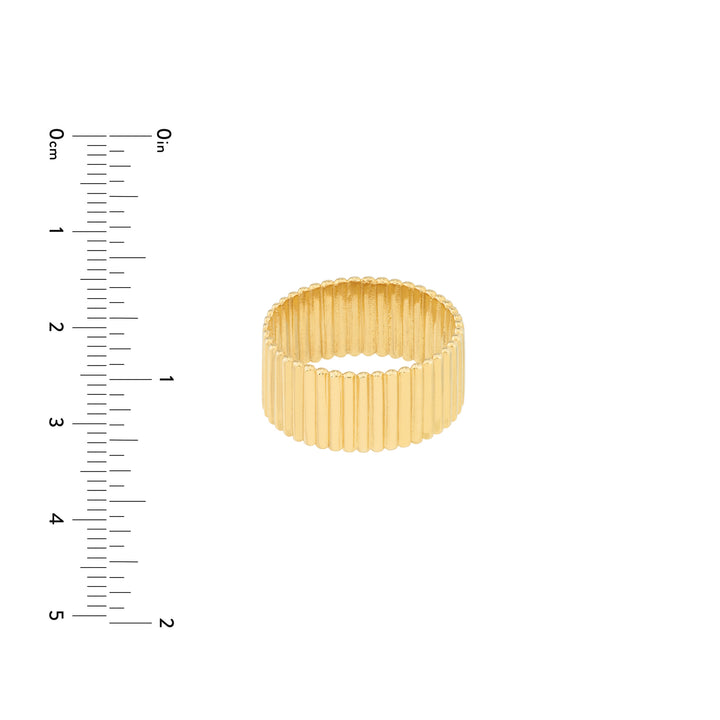 Ribbed Cigar Wide Band Ring