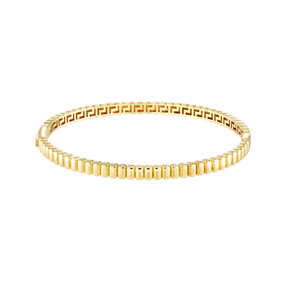 Ribbed Hinge Bangle Bracelet