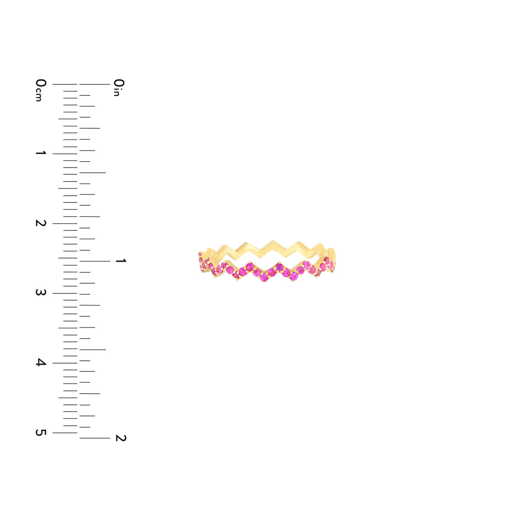 Ruby Stones Zig Zag Ring