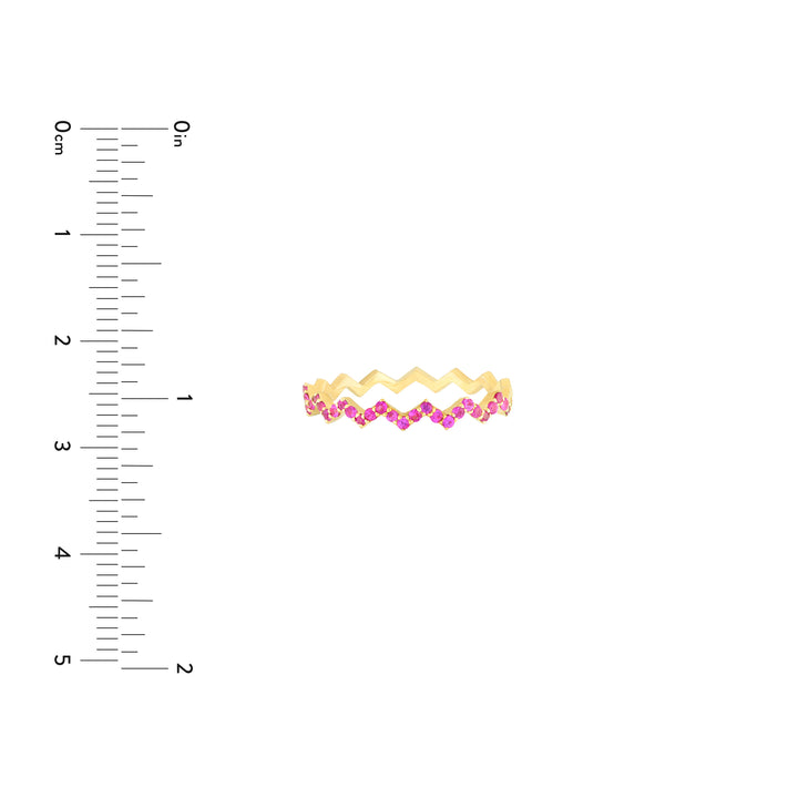 Ruby Stones Zig Zag Ring