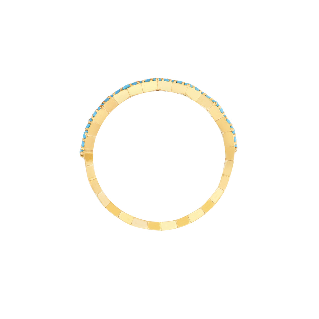 Lt.Turquoise Stone Zig Zag Ring