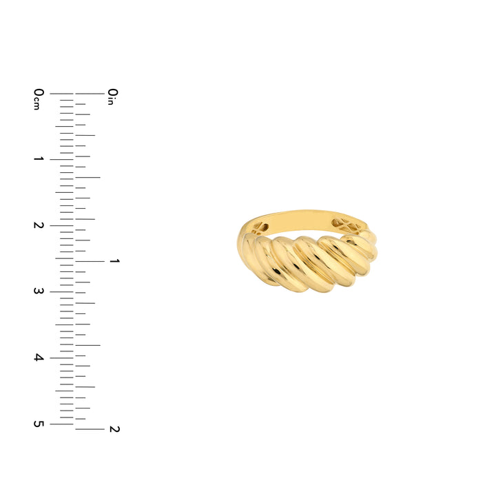Polished Twist Ribbed Ring