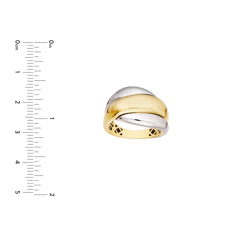 Two Tone Triple Row Twist Ring