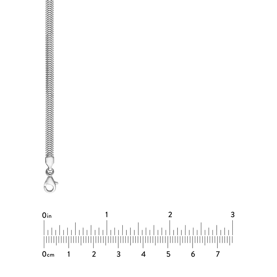 Sterling Silver 3.40mm D/C Flat Oval Snake Chain