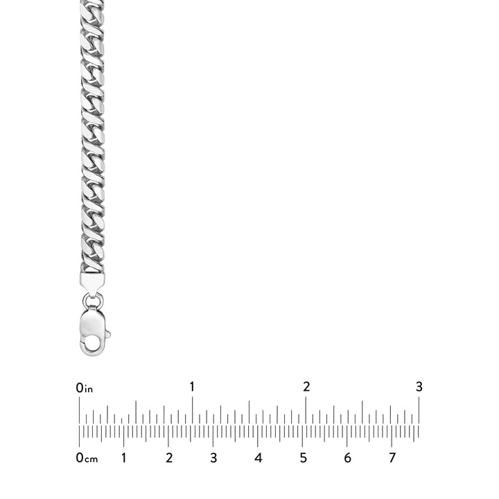 Sterling Silver 7mm 8-Sided D/C Curb Chain