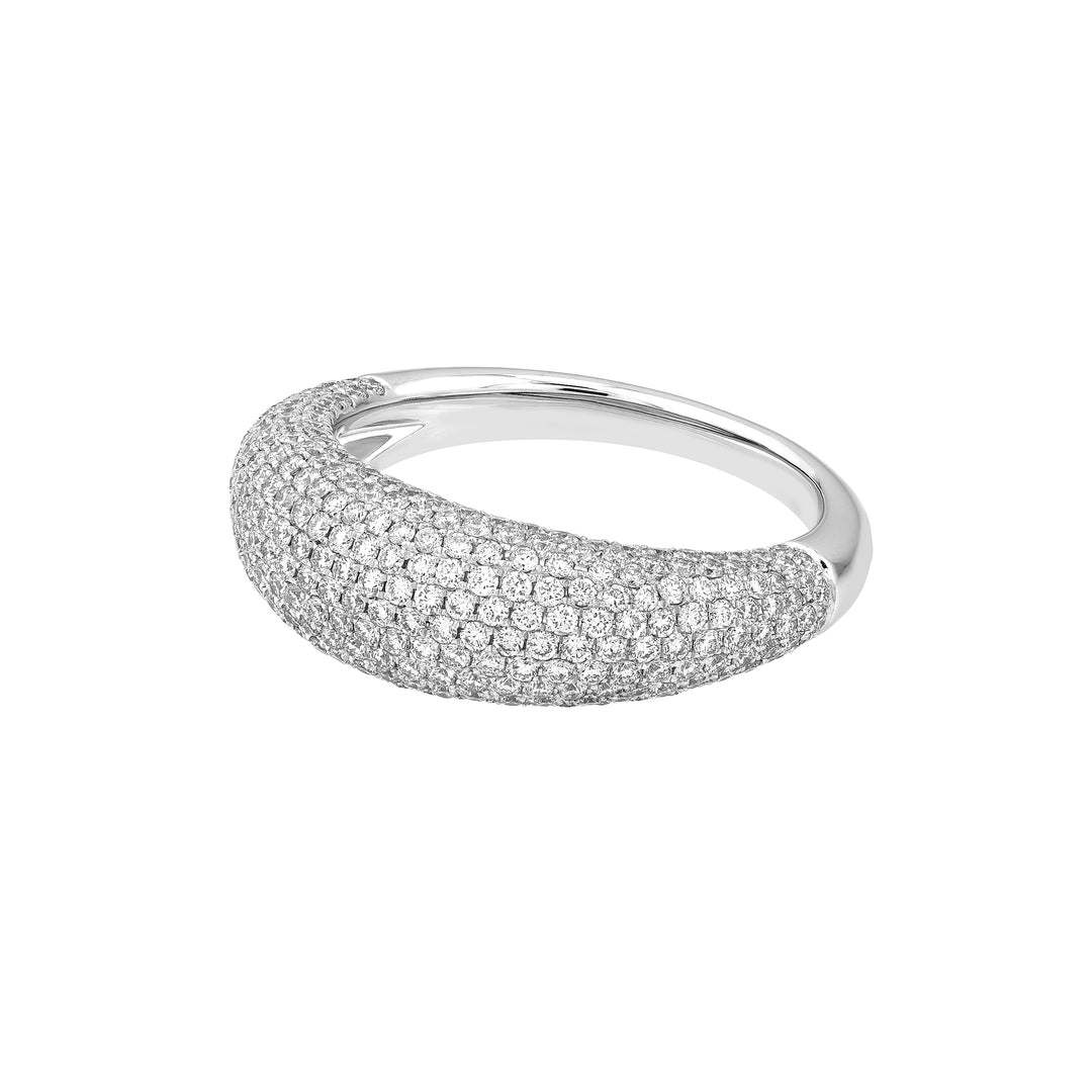 Diamond Pave Dome Ring (White Gold)