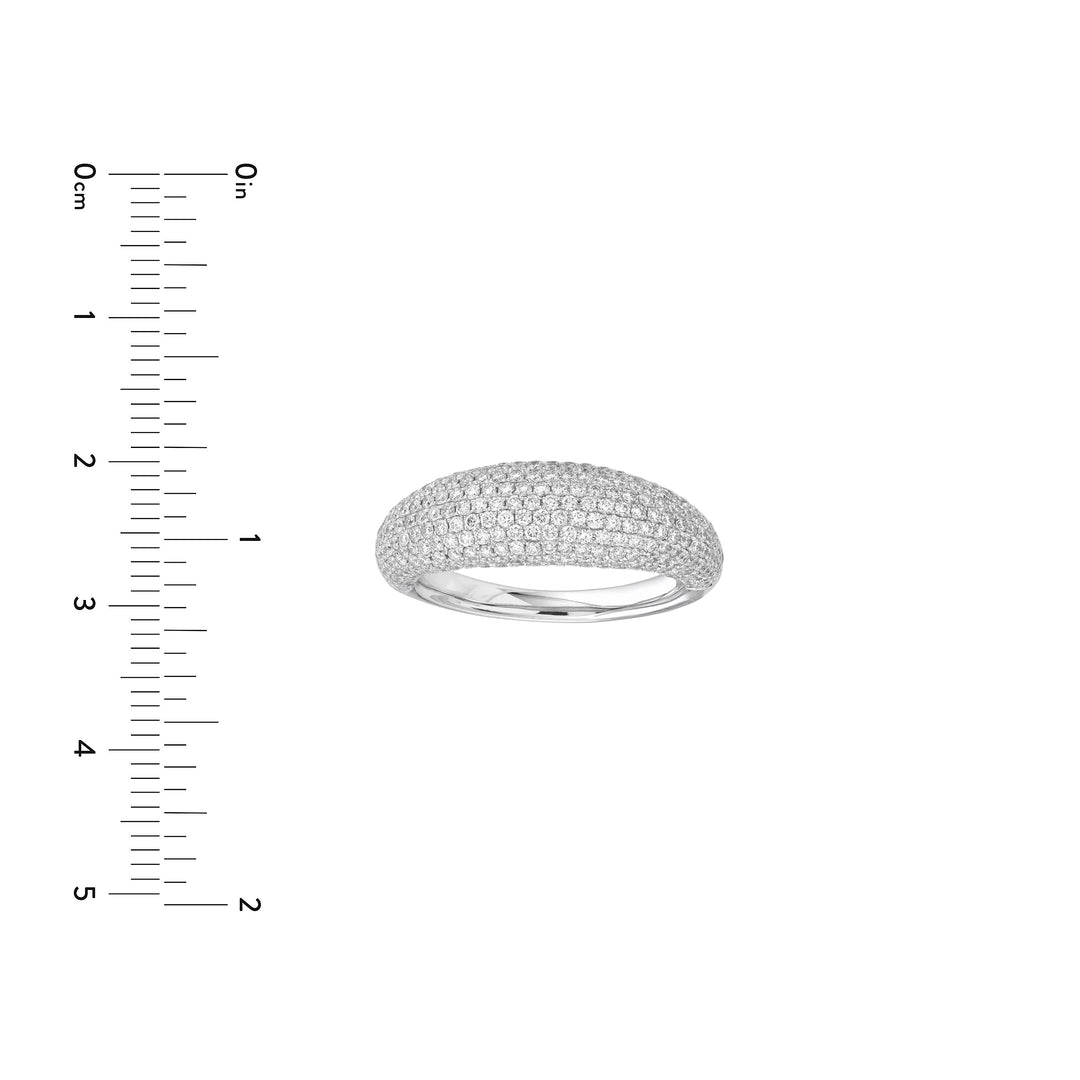 Diamond Pave Dome Ring (White Gold)