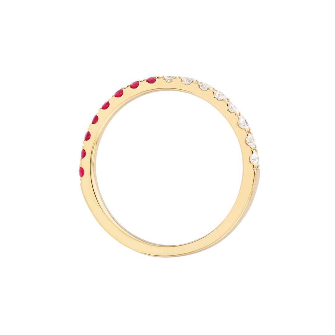 50/50 Ruby & Diamond Stackable Band