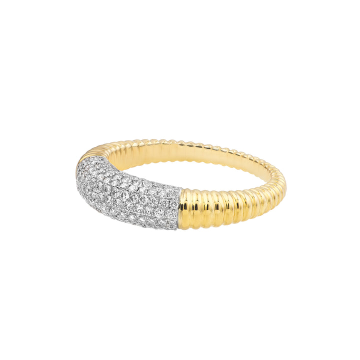 Diamond Pave Ribbed Dome Ring