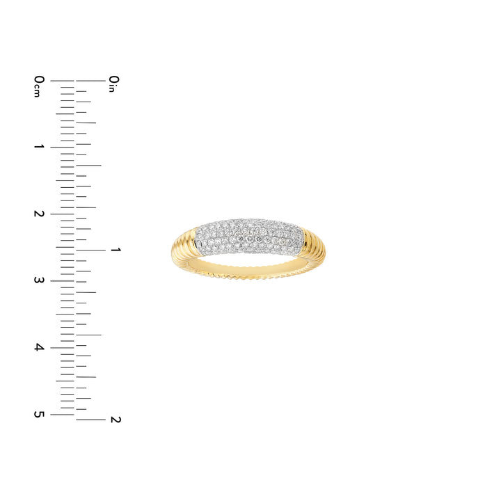 Diamond Pave Ribbed Dome Ring