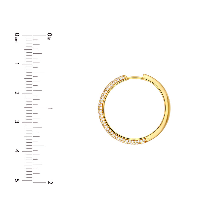5 Row Diamond Pavé Hoop Earrings (1tcw)