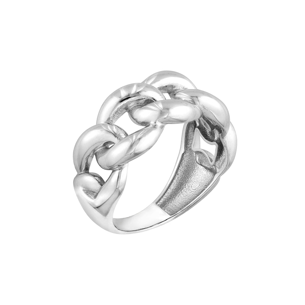 Sterling Silver Curb Chain Ring