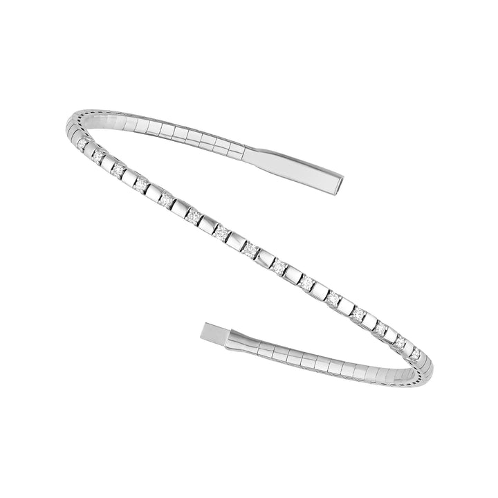1/3tcw Alternating Diamond and Square Link Flex Bracelet