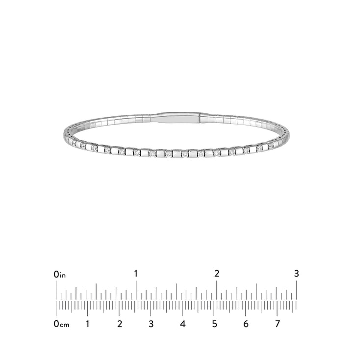 1/3tcw Alternating Diamond and Square Link Flex Bracelet