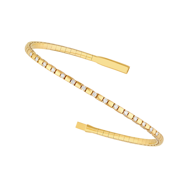 1/3tcw Alternating Diamond and Square Link Flex Bracelet