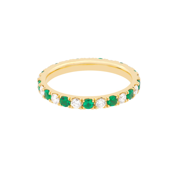Emerald & Diamond Eternity Band (1/2tcw)