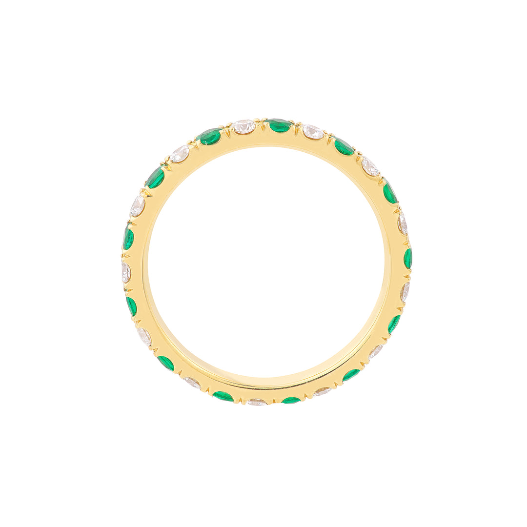 Emerald & Diamond Eternity Band (1/2tcw)