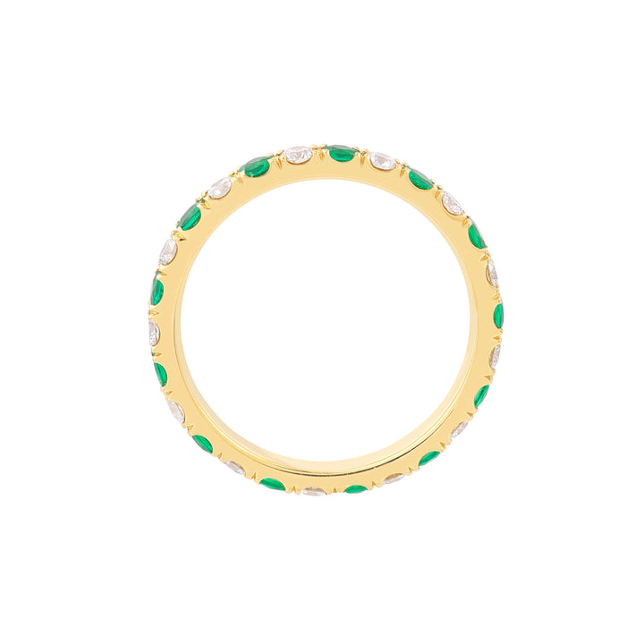 Emerald & Diamond Eternity Band (1/2tcw)