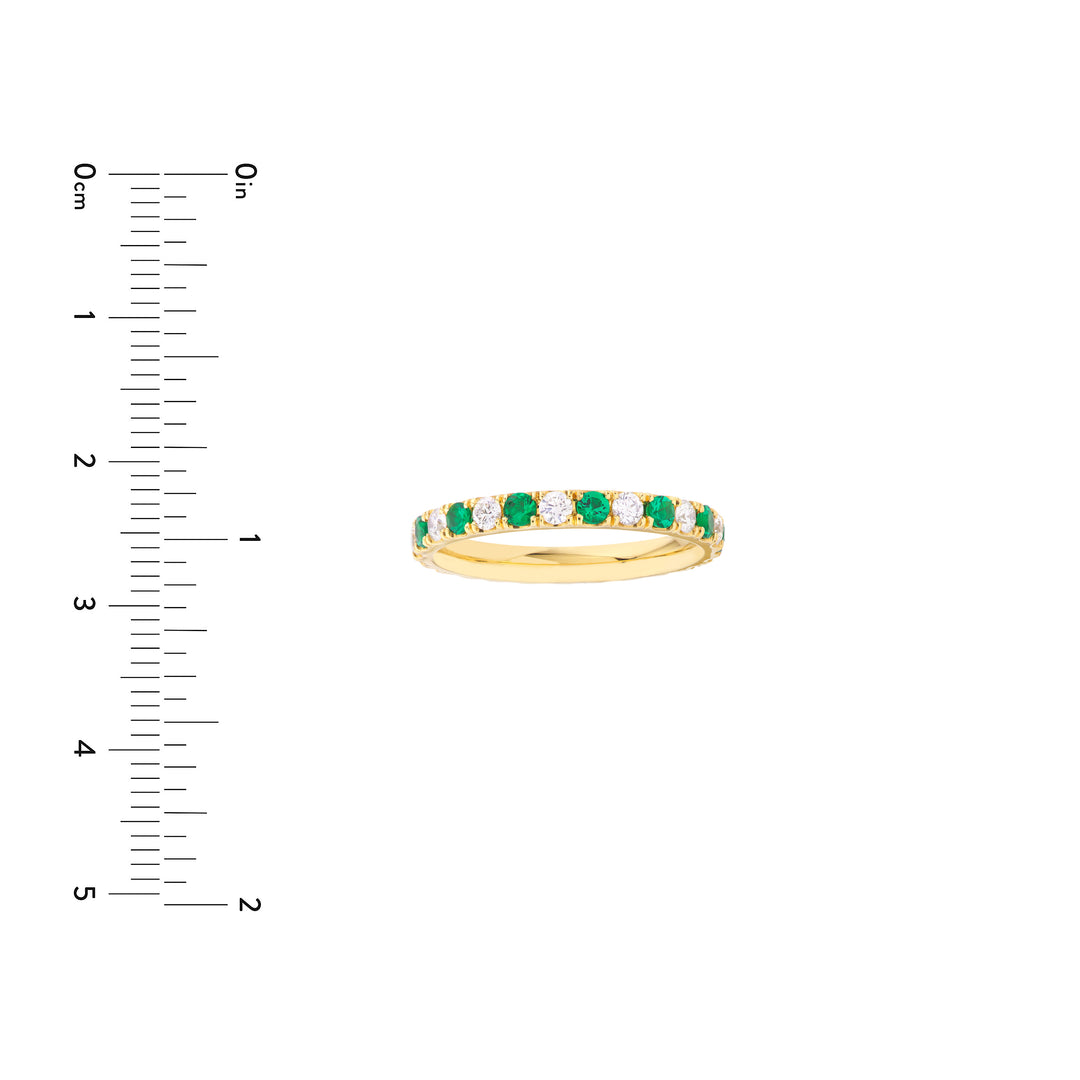 Emerald & Diamond Eternity Band (1/2tcw)