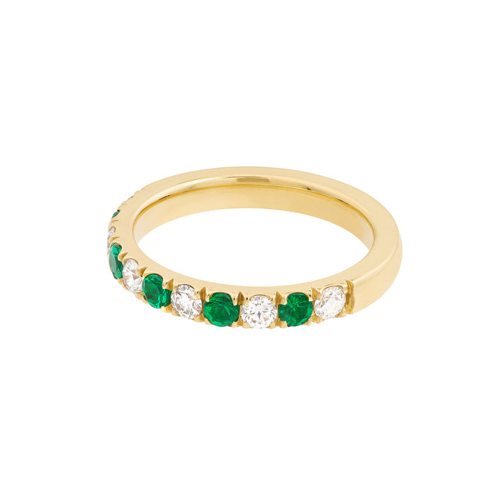 Emerald & Diamond Half Eternity Band (3/8tcw)