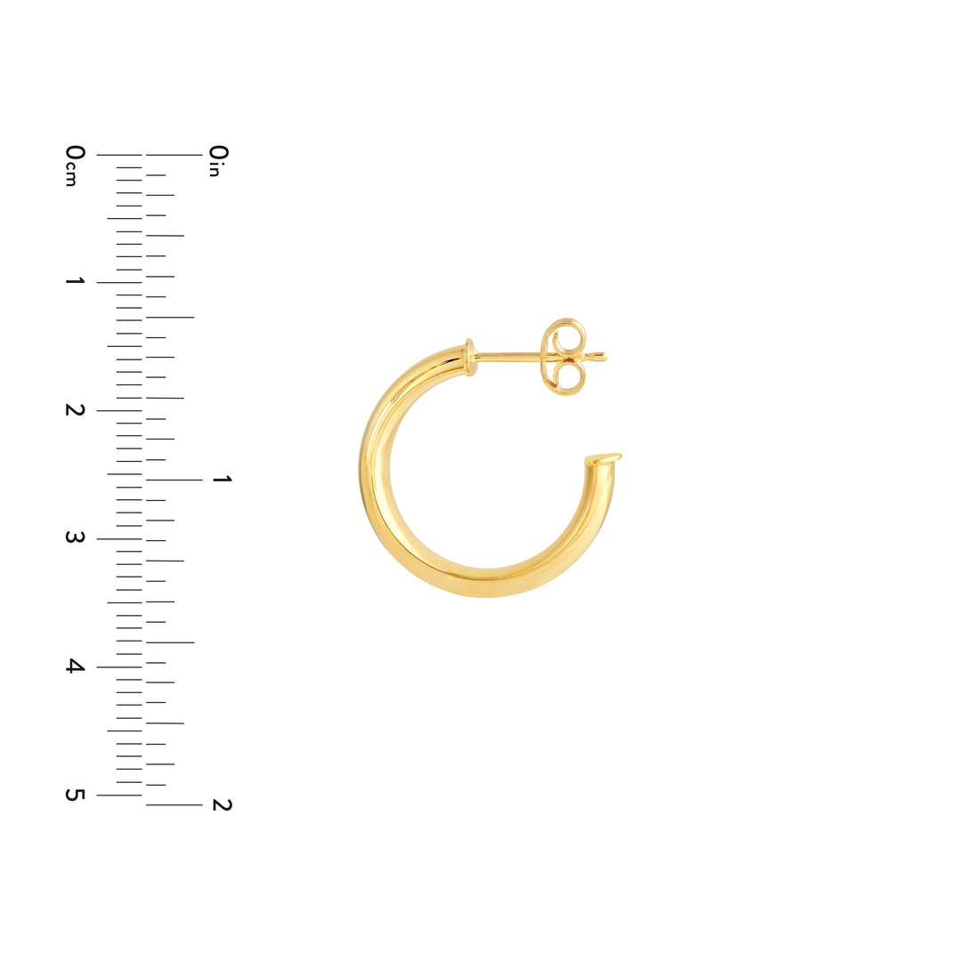 20mm D-Tube Round Hoop Earrings