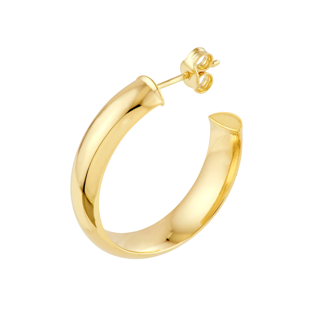 26mm D-Tube Round Hoop Earrings