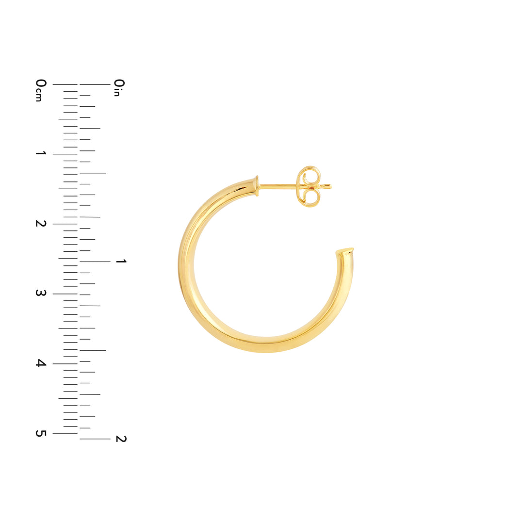 26mm D-Tube Round Hoop Earrings