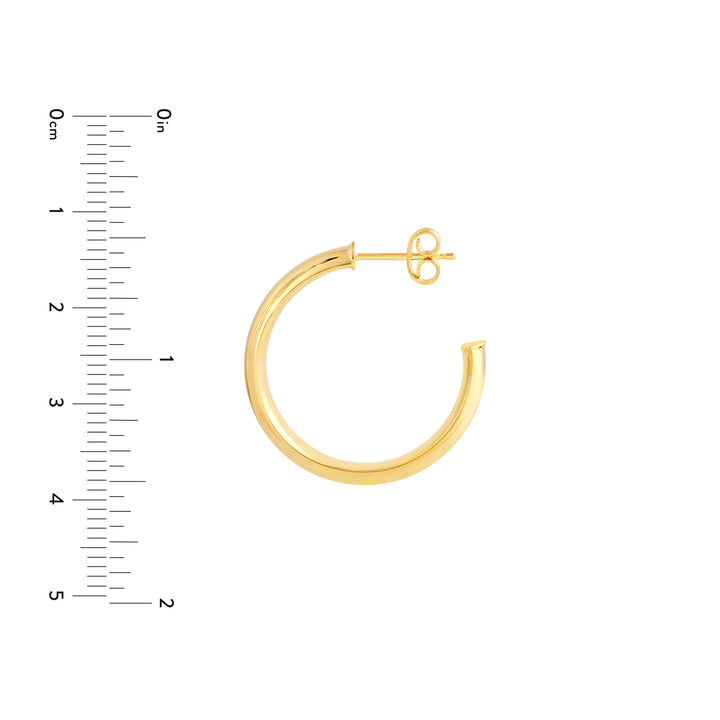 26mm D-Tube Round Hoop Earrings
