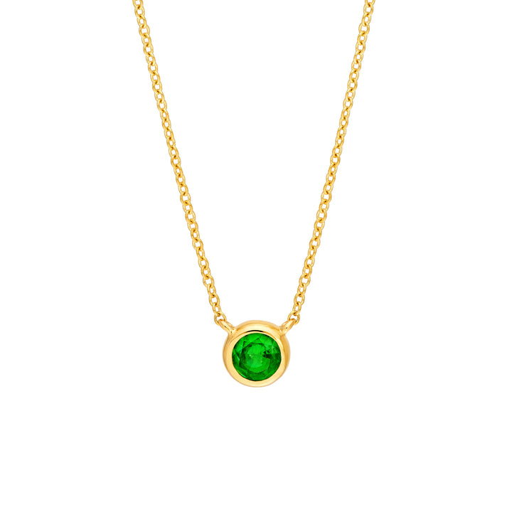 4mm Tsavorite Stone Bezel Necklace