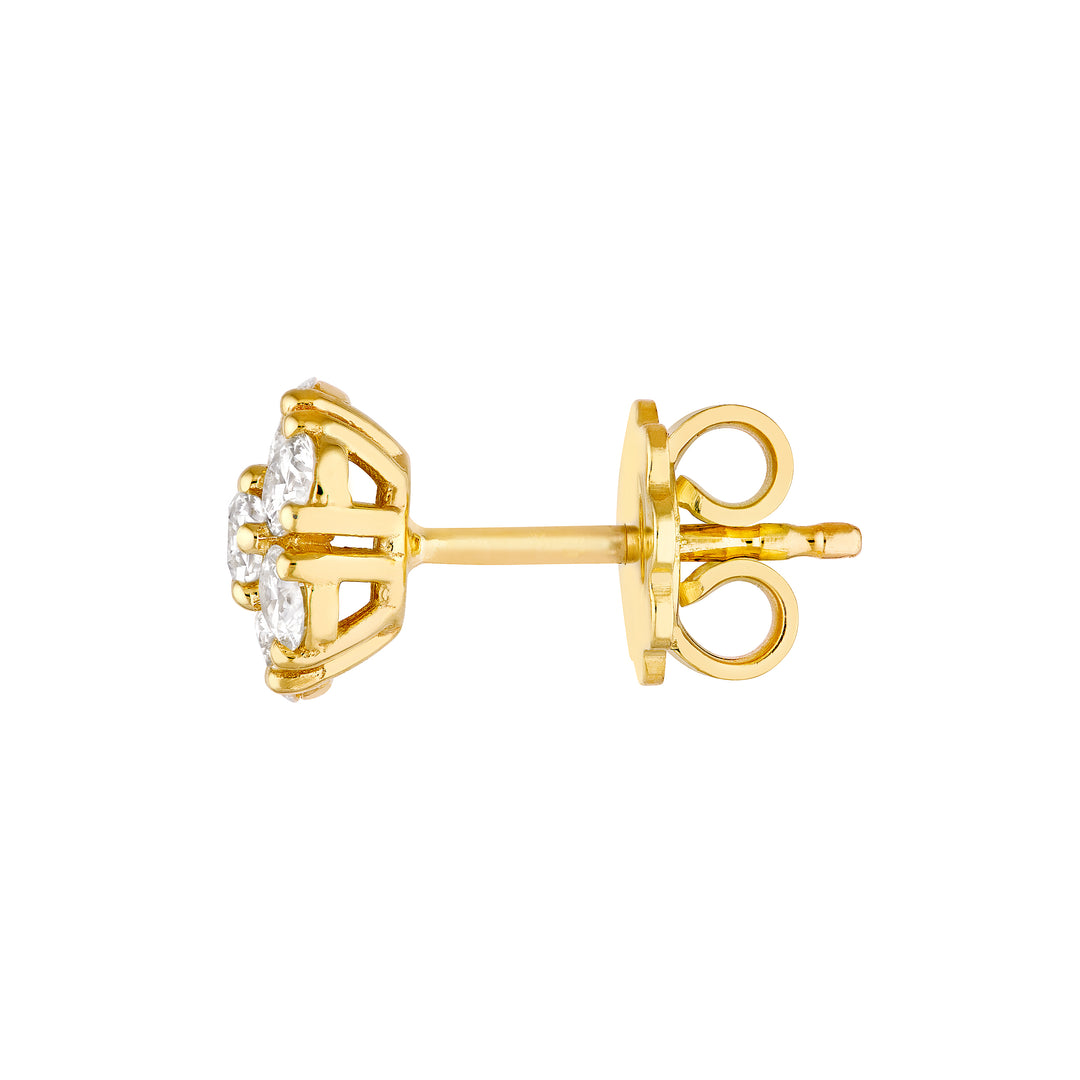 1tcw Diamond Cluster Stud Earrings