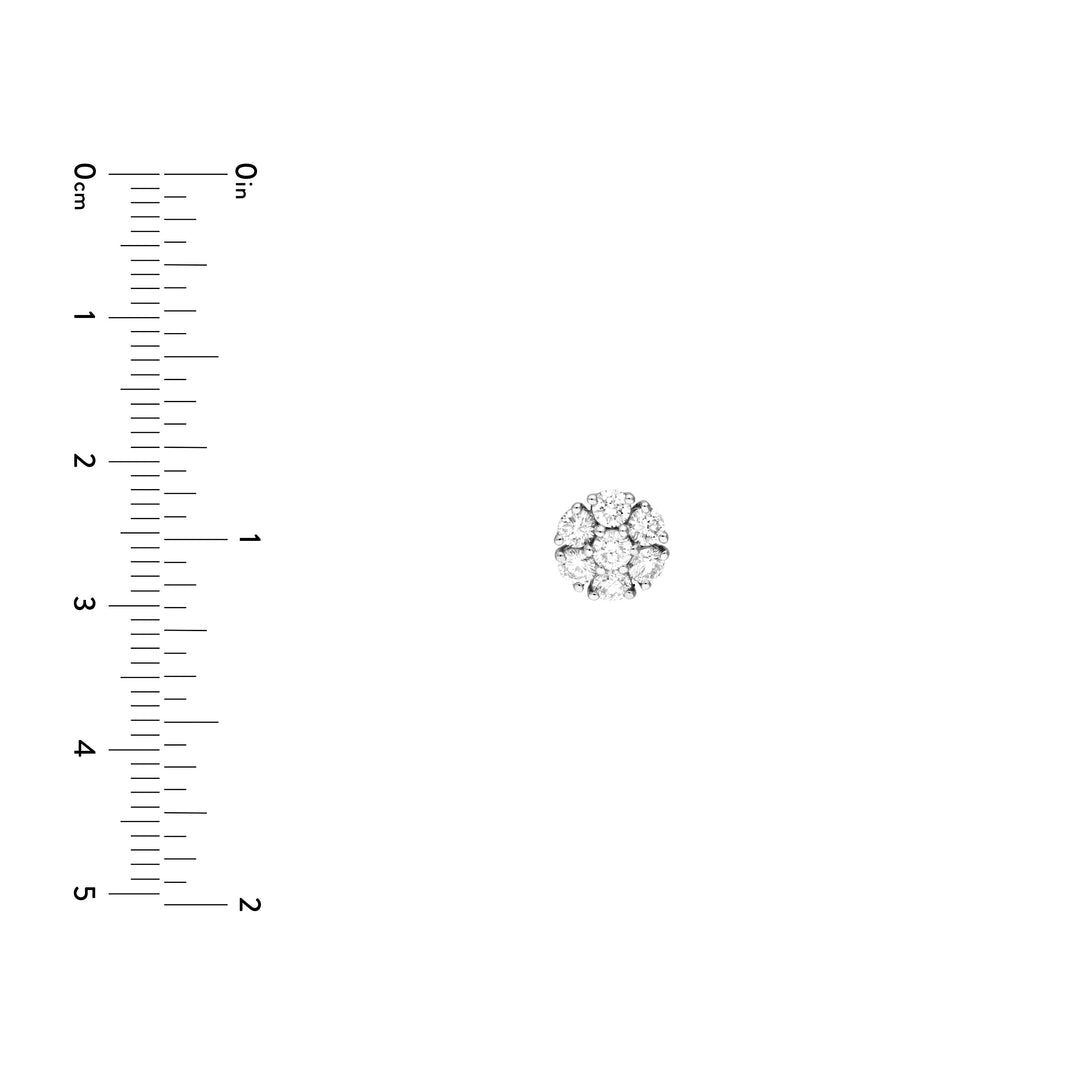 1tcw Diamond Cluster Stud Earrings