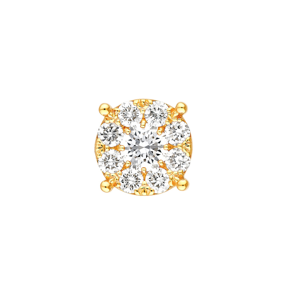1.0tcw Diamond Cluster Stud Earrings