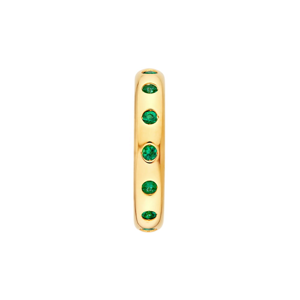 0.37ct Round Emerald Straight Band Ring