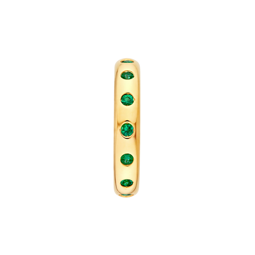 0.37ct Round Emerald Straight Band Ring