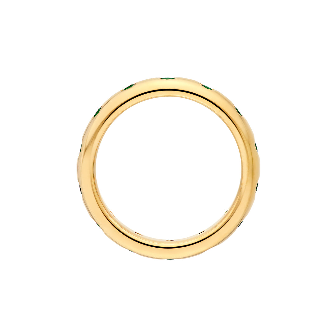 0.37ct Round Emerald Straight Band Ring