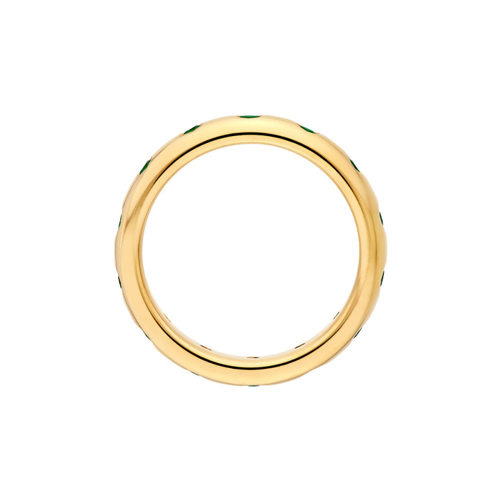 0.37ct Round Emerald Straight Band Ring