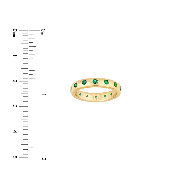0.37ct Round Emerald Straight Band Ring